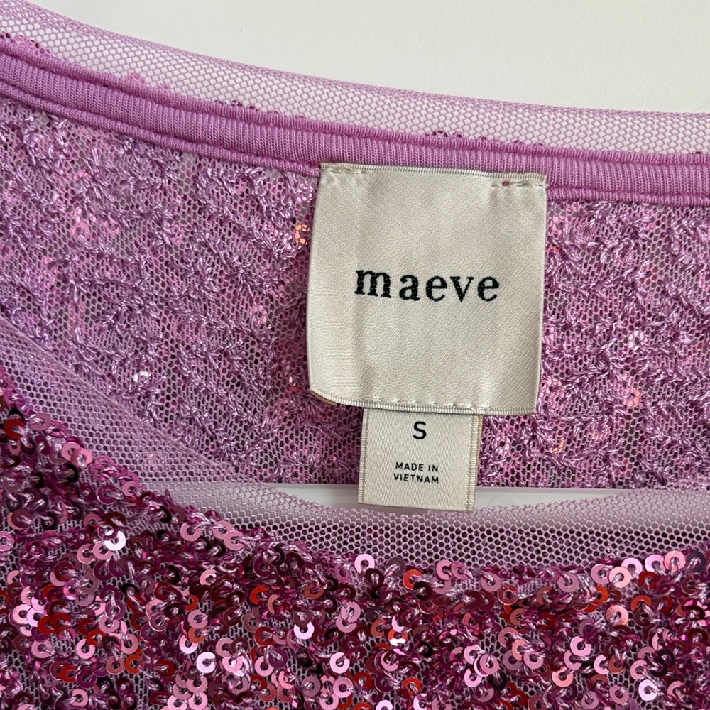 Maeve Pink Sequin Top - Picture 2 of 4